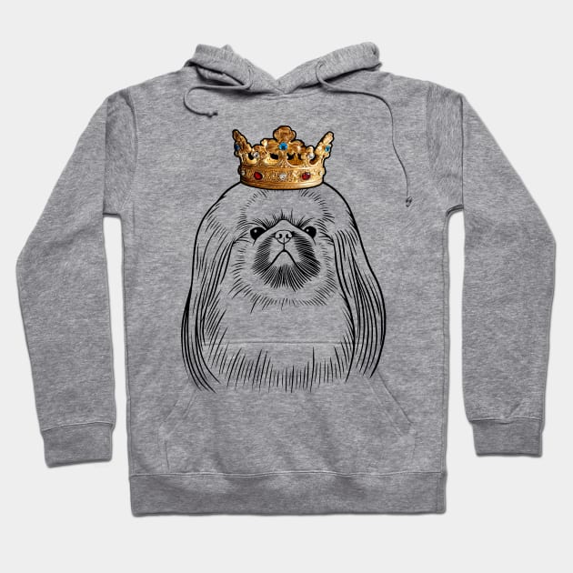 Pekingese Dog King Queen Wearing Crown Hoodie by millersye